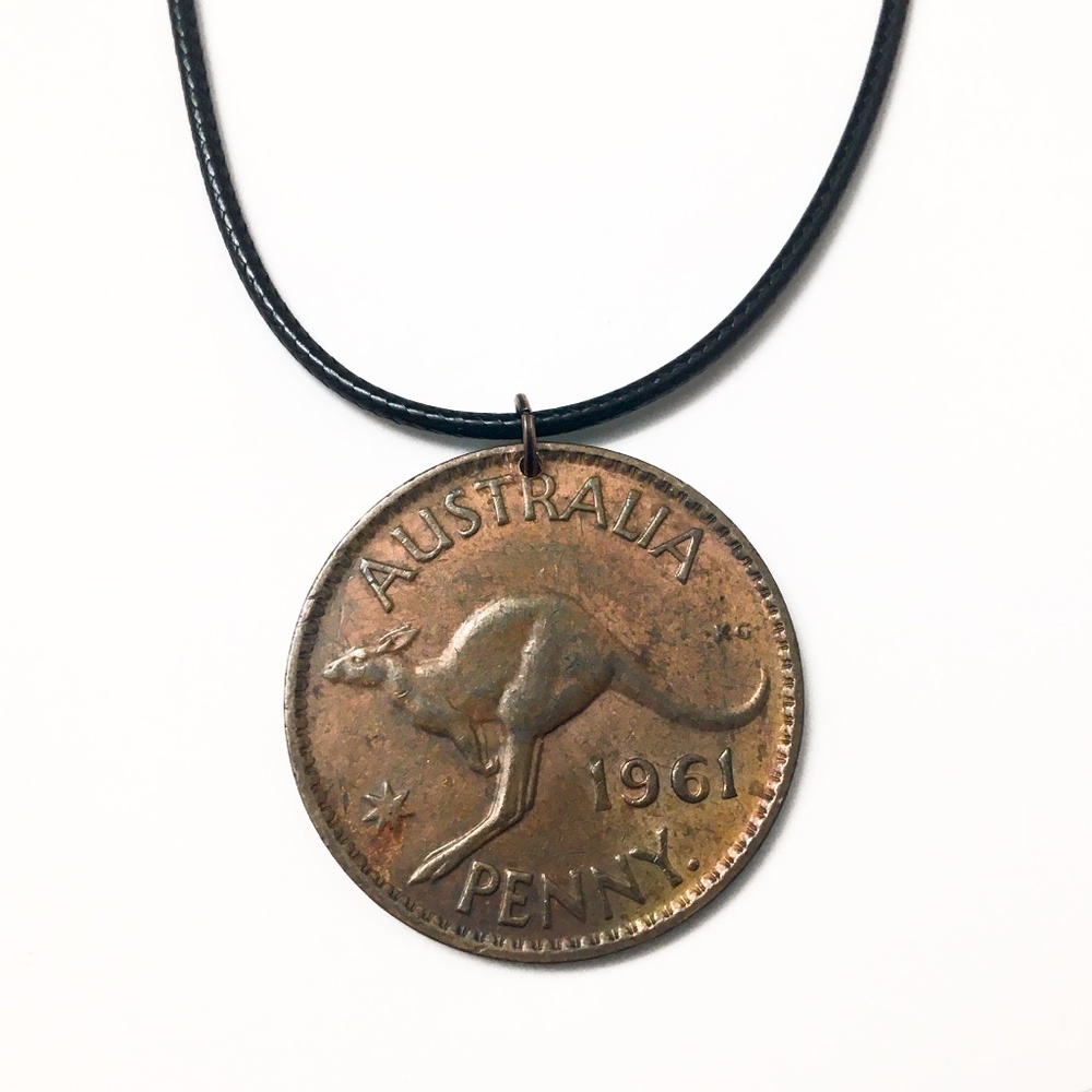 Vintage 1961 Australian Coin Necklace — Queen Elizabeth II